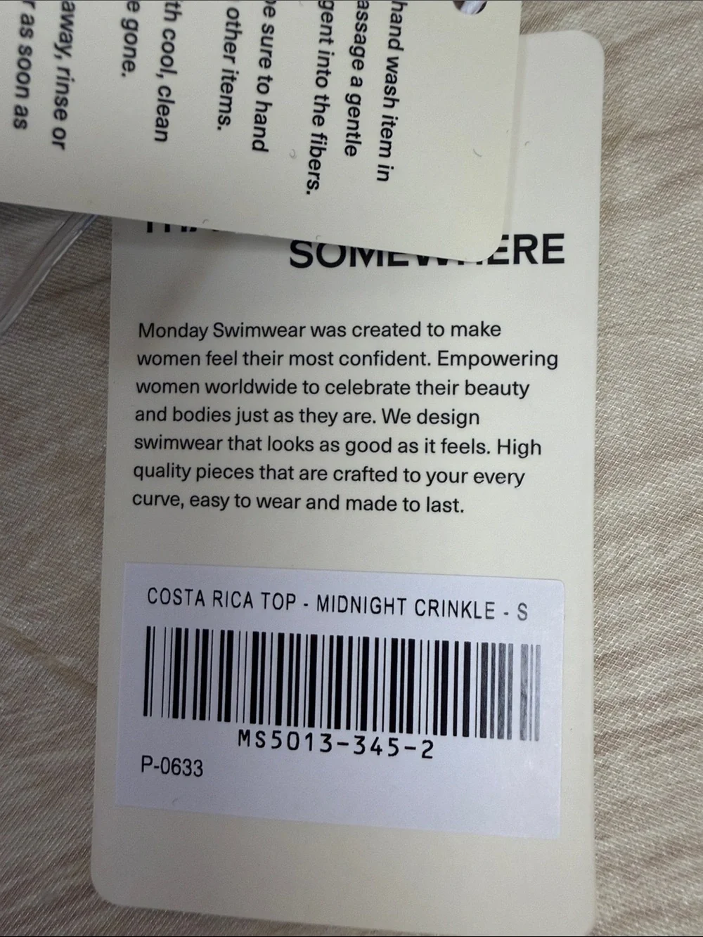 MONDAY SWIMWEAR COSTA RICA TOP MIDNIGHT CRINKLE - S